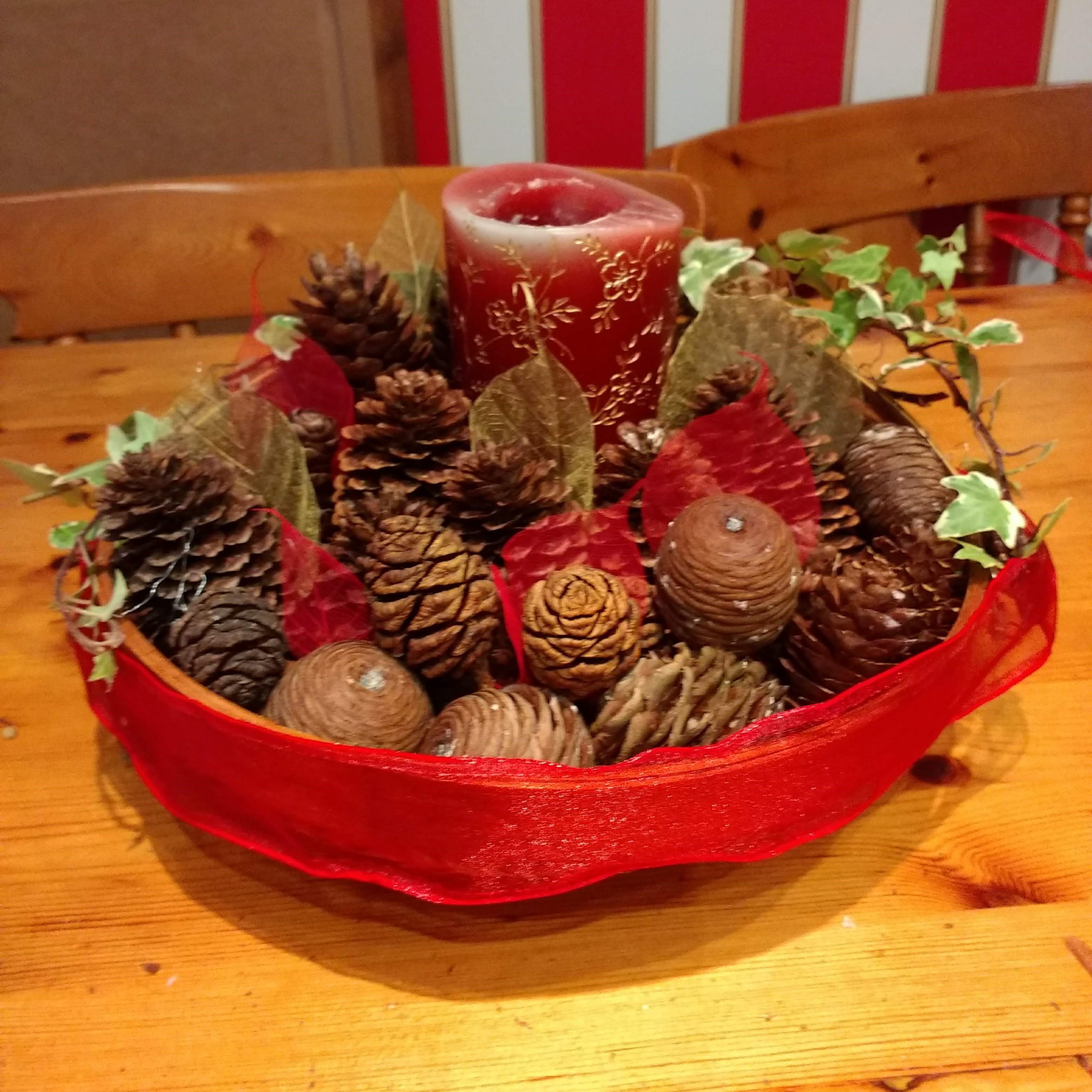 Finished Christmas centrepiece